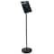 Azar Displays Black Pedestal Sign Holder for Floor Swivel Frame for Portrait/Landscape on Straight Pole Stand 300356-BLK - alternate 1